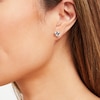 Thumbnail Image 5 of White Lab-Created Sapphire Stud Earrings Sterling Silver