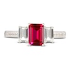Thumbnail Image 2 of Lab-Created Ruby & White Lab-Created Sapphire Three-Stone Ring Sterling Silver