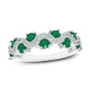 Thumbnail Image 1 of Emerald & Diamond Ring 1/6 ct tw Round-cut 14K White Gold