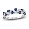 Thumbnail Image 0 of Blue Sapphire & Diamond Ring 1/6 ct tw Round-cut 14K White Gold