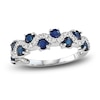 Thumbnail Image 1 of Blue Sapphire & Diamond Ring 1/6 ct tw Round-cut 14K White Gold