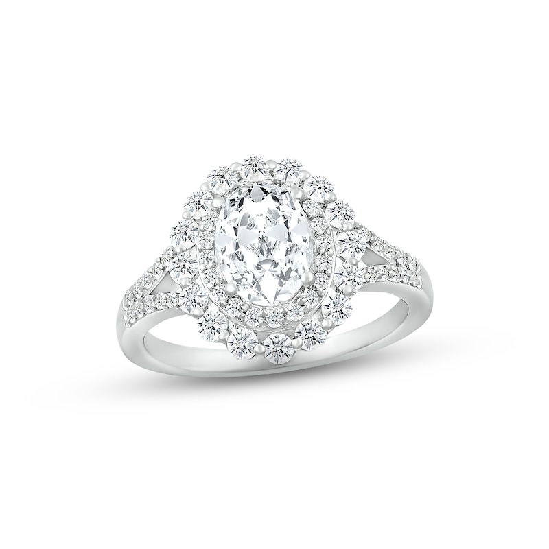 Main Image 1 of White Lab-Created Sapphire Ring Sterling Silver