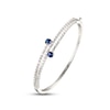 Thumbnail Image 2 of Blue & White Lab-Created Sapphire Bangle Bracelet Sterling Silver