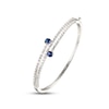 Thumbnail Image 3 of Blue & White Lab-Created Sapphire Bangle Bracelet Sterling Silver