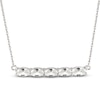 Thumbnail Image 1 of White Lab-Created Sapphire Bar Necklace Sterling Silver 18&quot;