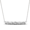 Thumbnail Image 1 of White Lab-Created Sapphire Bar Necklace Sterling Silver 18"