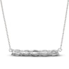 Thumbnail Image 2 of White Lab-Created Sapphire Bar Necklace Sterling Silver 18&quot;