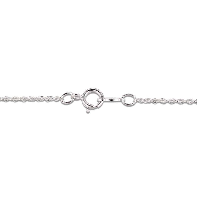 White Lab-Created Sapphire Bar Necklace Sterling Silver 18"