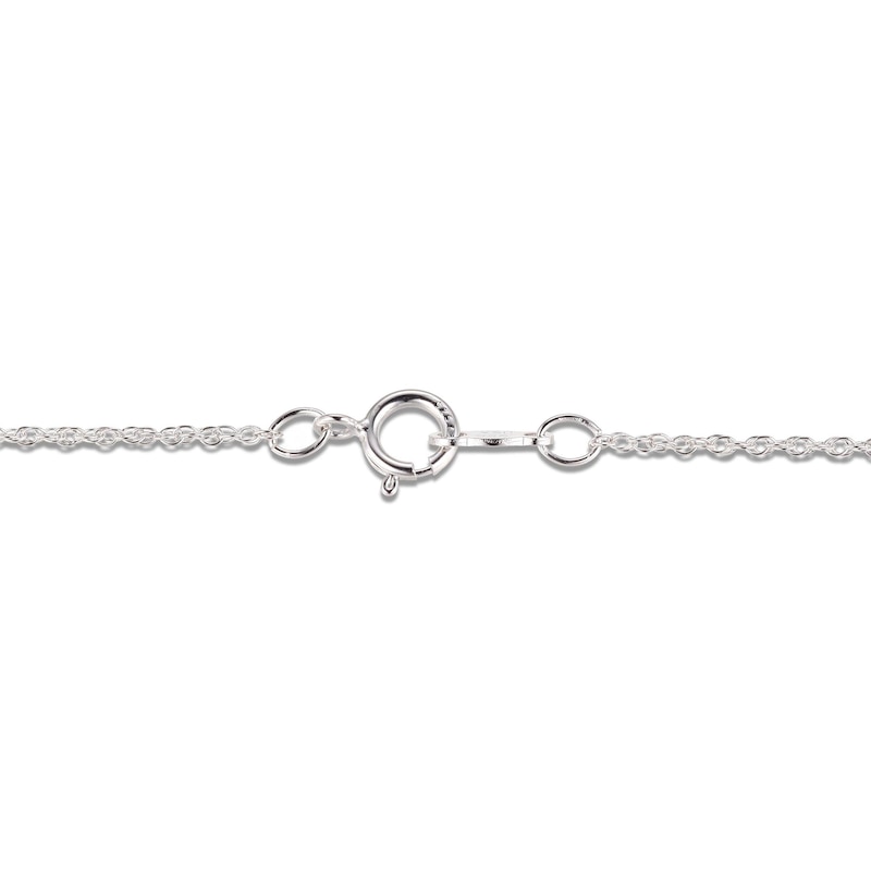Main Image 3 of White Lab-Created Sapphire Bar Necklace Sterling Silver 18&quot;