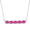 Thumbnail Image 0 of Lab-Created Ruby Bar Necklace Sterling Silver 18"
