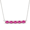 Thumbnail Image 1 of Lab-Created Ruby Bar Necklace Sterling Silver 18&quot;