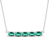 Thumbnail Image 0 of Lab-Created Emerald Bar Necklace Sterling Silver 18"