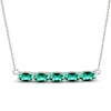 Thumbnail Image 1 of Lab-Created Emerald Bar Necklace Sterling Silver 18&quot;