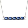 Thumbnail Image 0 of Blue Lab-Created Sapphire Bar Necklace Sterling Silver 18"