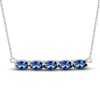Thumbnail Image 1 of Blue Lab-Created Sapphire Bar Necklace Sterling Silver 18&quot;