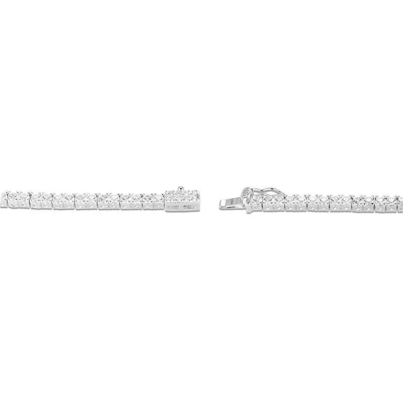 Main Image 3 of White Lab-Created Sapphire Line Bracelet Sterling Silver 7.25&quot;
