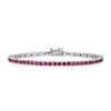 Thumbnail Image 1 of Lab-Created Ruby Line Bracelet Sterling Silver 7.25&quot;