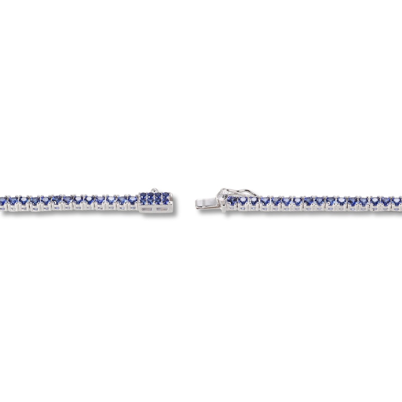 Main Image 3 of Blue Lab-Created Sapphire Line Bracelet Sterling Silver 7.25&quot;