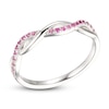 Thumbnail Image 1 of Lab-Created Ruby Crisscross Ring Sterling Silver