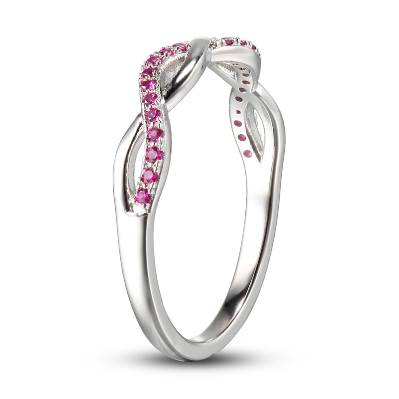 Lab-Created Ruby Crisscross Ring Sterling Silver