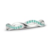 Thumbnail Image 1 of Lab-Created Emerald Criss Cross Ring Sterling Silver