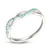 Thumbnail Image 2 of Lab-Created Emerald Criss Cross Ring Sterling Silver