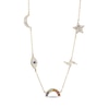 Natural & Lab-Created Gemstone Rainbow Necklace 10K Yellow Gold 18"