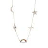 Thumbnail Image 1 of Natural & Lab-Created Gemstone Rainbow Necklace 10K Yellow Gold 18&quot;