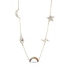 Thumbnail Image 0 of Natural & Lab-Created Gemstone Rainbow Necklace 10K Yellow Gold 18"