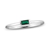 Thumbnail Image 0 of Lab-Created Emerald Baguette Ring Sterling Silver