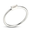 White Lab-Created Sapphire Baguette Ring Sterling Silver