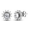 Thumbnail Image 3 of Blue & White Lab-Created Sapphire & Lab-Created Ruby Earrings Set Sterling Silver