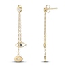 Thumbnail Image 2 of Blue & White Lab-Created Sapphire Evil Eye Earrings 10K Yellow Gold