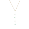 Thumbnail Image 0 of Emerald & Diamond Drop Necklace 1/20 ct tw Round-cut 10K Yellow Gold 18"