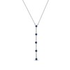 Thumbnail Image 0 of Blue Sapphire & Diamond Drop Necklace 1/20 ct tw Round-cut 10K White Gold 18"