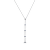 Blue Sapphire & Diamond Drop Necklace 1/20 ct tw Round-cut 10K White Gold 18"