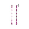 Lab-Created Ruby & White Lab-Created Sapphire Drop Earrings Sterling Silver