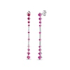 Thumbnail Image 1 of Lab-Created Ruby & White Lab-Created Sapphire Drop Earrings Sterling Silver