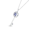 Thumbnail Image 2 of Blue & White Lab-Created Sapphire Key Necklace Sterling Silver 18&quot;