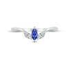 Thumbnail Image 2 of Blue & White Lab-Created Sapphire Ring Sterling Silver