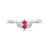Thumbnail Image 2 of Lab-Created Ruby & White Lab-Created Sapphire Three-Stone Ring Sterling Silver