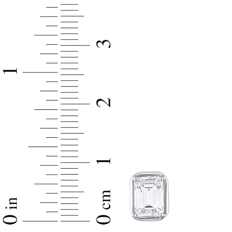Main Image 2 of White Lab-Created Sapphire Earrings Sterling Silver