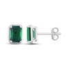Thumbnail Image 1 of Lab-Created Emerald Earrings Sterling Silver
