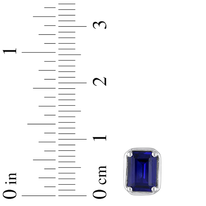 Main Image 2 of Blue Lab-Created Sapphire Earrings Sterling Silver