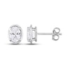 Thumbnail Image 0 of White Lab-Created Sapphire Oval Stud Earrings Sterling Silver