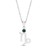 Thumbnail Image 1 of Lab-Created Emerald Capricorn Zodiac Necklace Sterling Silver 18&quot;