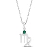 Thumbnail Image 1 of Lab-Created Emerald Virgo Zodiac Necklace Sterling Silver 18&quot;