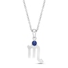 Thumbnail Image 0 of Blue Lab-Created Sapphire Scorpio Zodiac Necklace Sterling Silver 18"