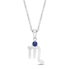Thumbnail Image 1 of Blue Lab-Created Sapphire Scorpio Zodiac Necklace Sterling Silver 18&quot;