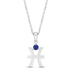 Thumbnail Image 1 of Blue Lab-Created Sapphire Pisces Zodiac Necklace Sterling Silver 18&quot;